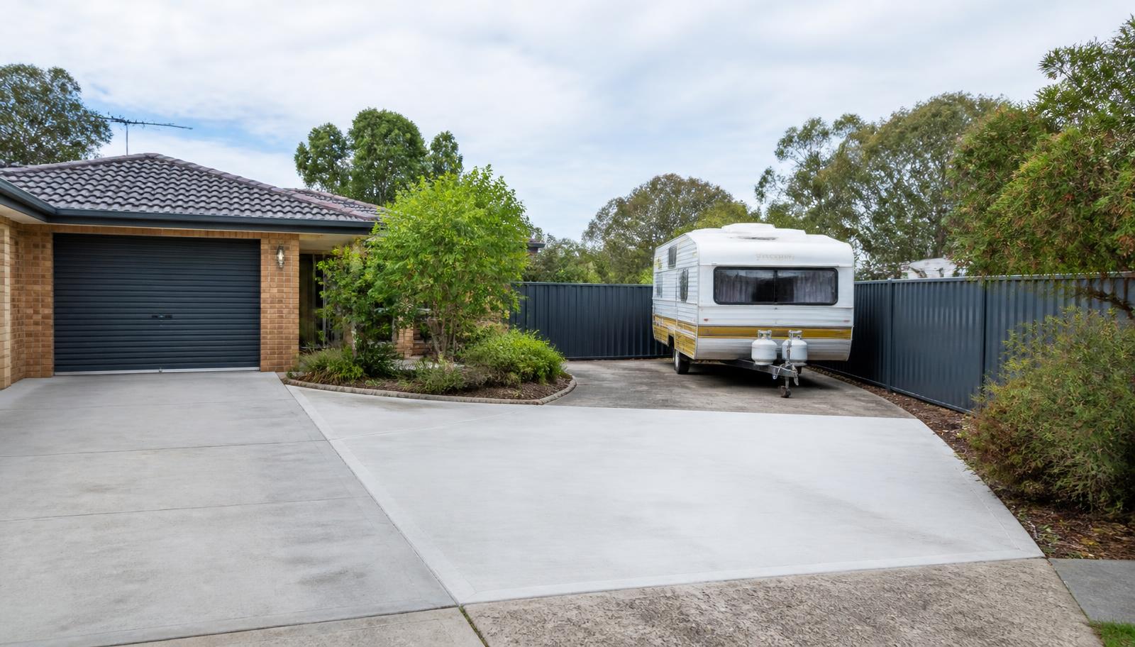 Residential concrete driveway installation, Helensvale