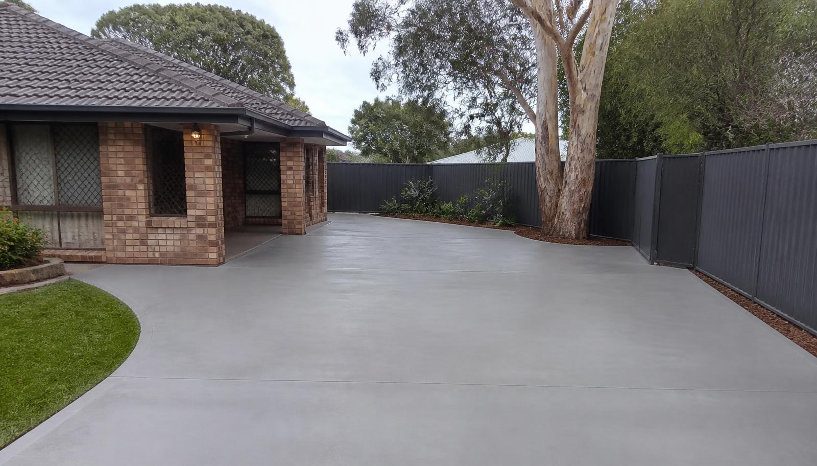 Replacement concrete driveway on a residential property